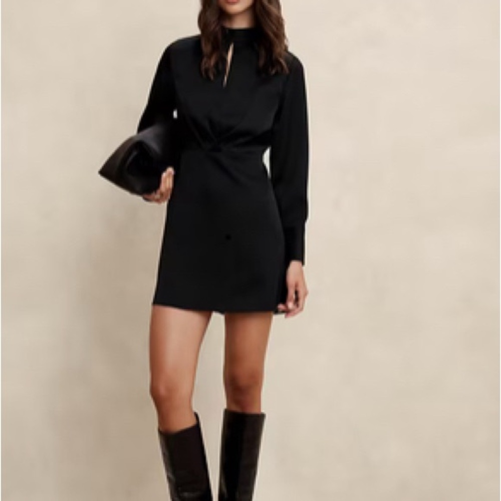 Banana Republic Black Long Sleeve Dress